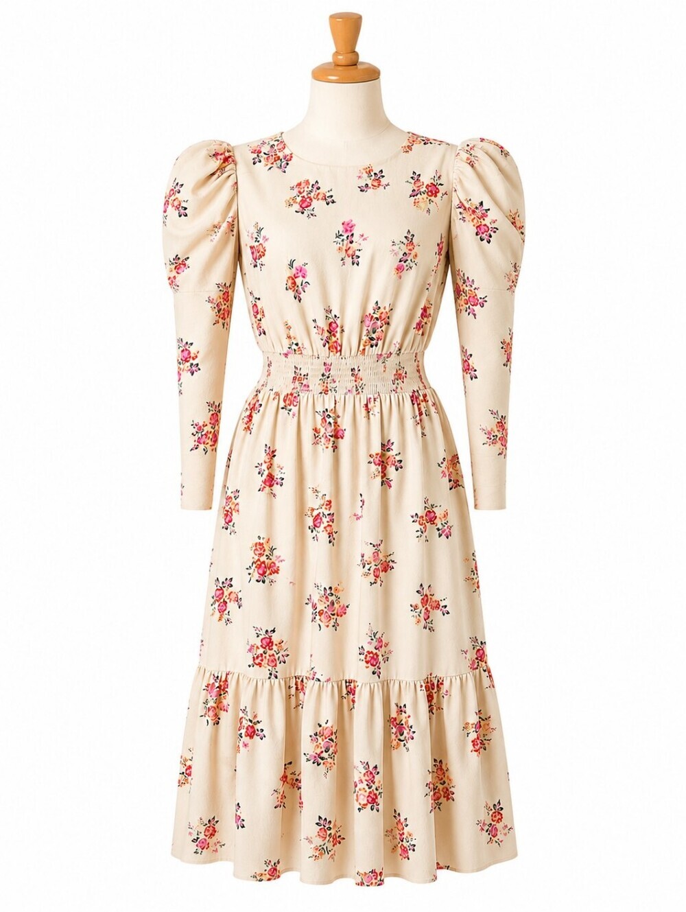 WAYF NWT  Floral Open Back Smocked Waist Midi Dress S Wedding Guest Romantic